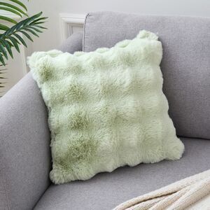 uxcell 1 Pc Faux Fur Cozy Throw Pillow Case 18 x 18 Inch Light Green